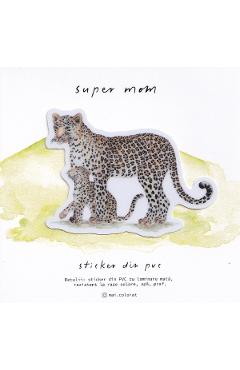 Imaginea produsului 'Sticker: Super Mom Leopard. Mai Colorat'