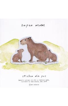 Imaginea produsului 'Sticker: Super Mom Capibara. Mai Colorat'