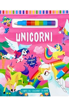 Unicorni. Carte de colorat cu apa