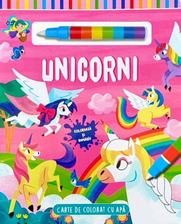 Unicorni. Carte de colorat cu apa