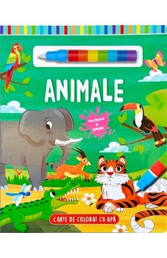 Animale. Carte de colorat cu apa