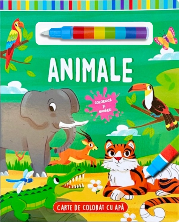 Coperta cărții 'Animale. Carte de colorat cu apă'