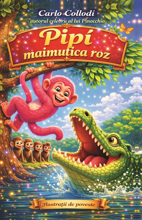 Coperta cărții 'Pipi, maimutica roz - Carlo Collodi'