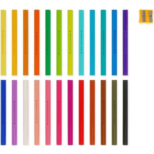 Set 24 creioane colorate + ascutitoare. Teddy friends