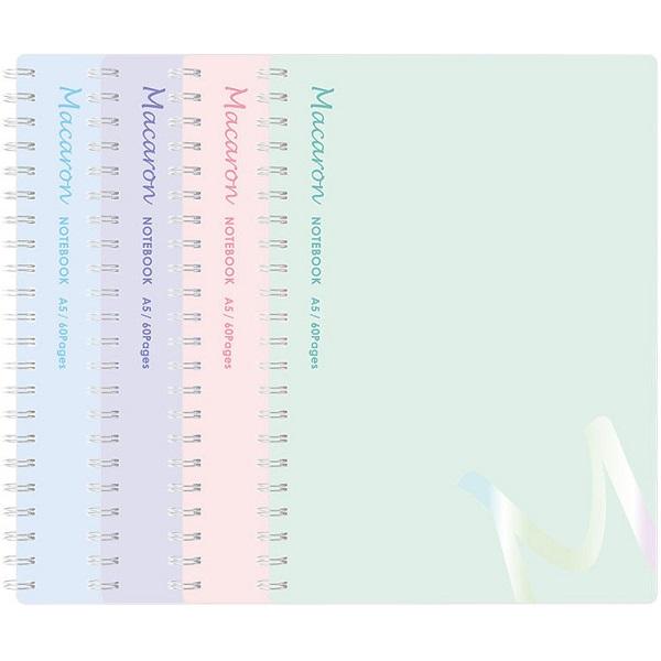 Set 4 caiete dictando A5 cu spirala. Macarons