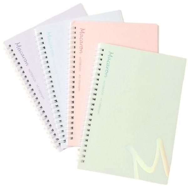 Set 4 caiete dictando A5 cu spirala. Macarons