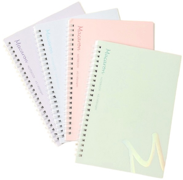 Imaginea produsului 'Set 4 caiete dictando A5 cu spirală. Macarons'