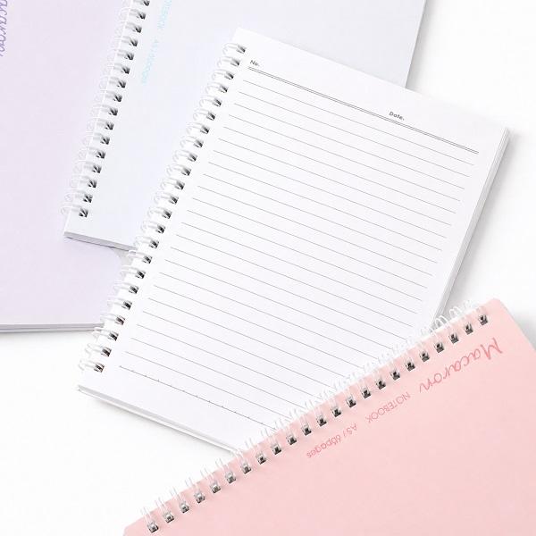 Set 4 caiete dictando A5 cu spirala. Macarons