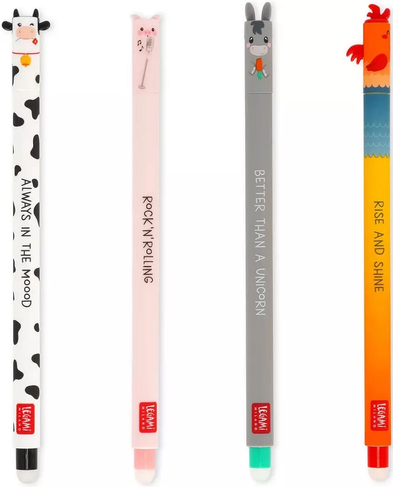 Imaginea produsului 'Set 4 pixuri cu cerneală termosensibilă: Animale de la fermă'