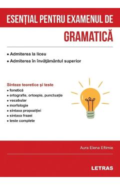Coperta cărții 'Esențial pentru examenul de gramatică - Aura Elena Eftimie'