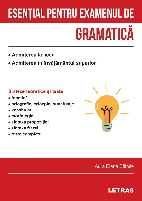 Coperta cărții 'Esențial pentru examenul de gramatică - Aura Elena Eftimie'