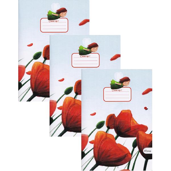 Set 3 caiete A5 Tip 1. Poppies