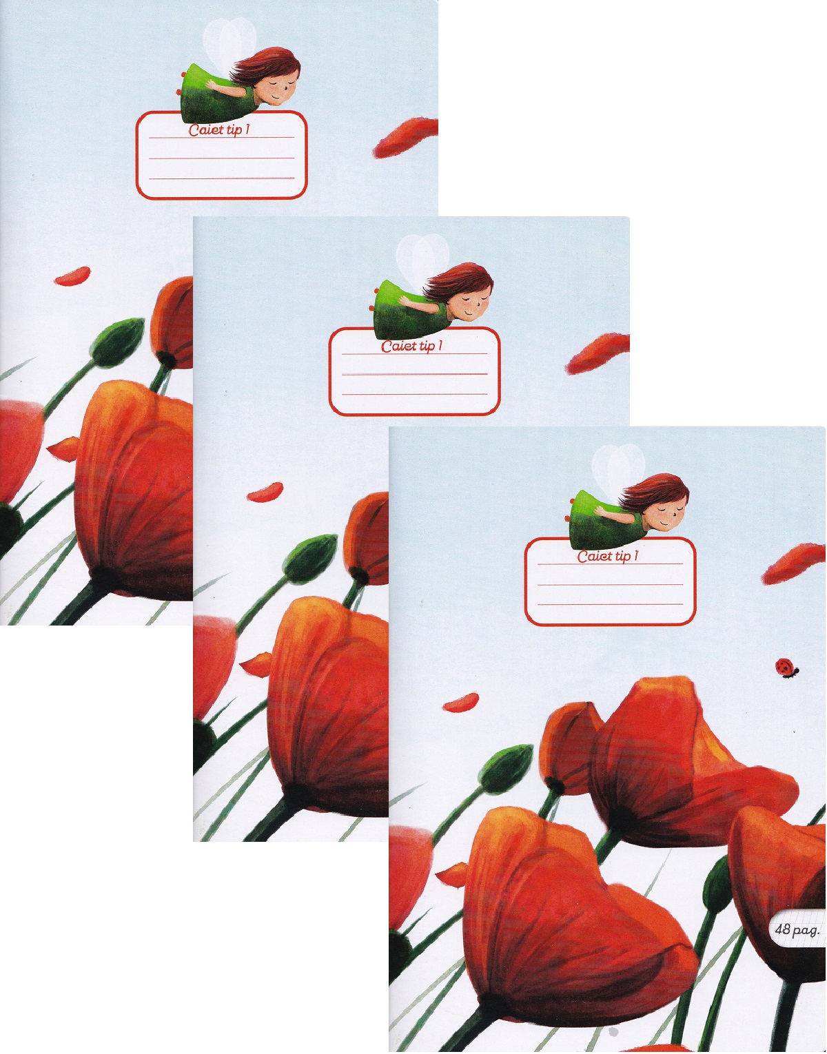 Imaginea produsului 'Set 3 caiete A5 Tip 1. Poppies'