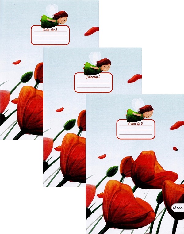 Imaginea produsului 'Set 3 caiete A5 Tip 2. Poppies'