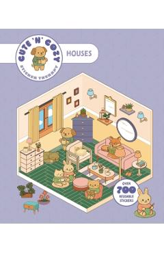 Coperta cărții 'Cute 'n' Cozy Sticker Therapy: Homes -'
