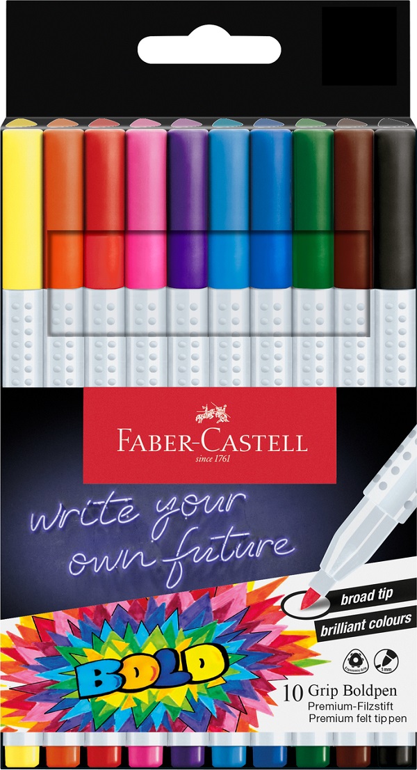 Imaginea produsului 'Set carioci 10 culori grip Boldpen'