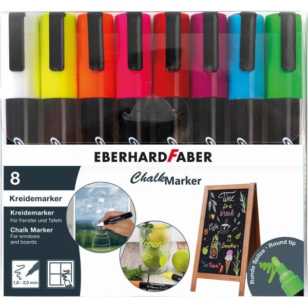 Set 8 markere cretă lichidă: Eberhard Faber