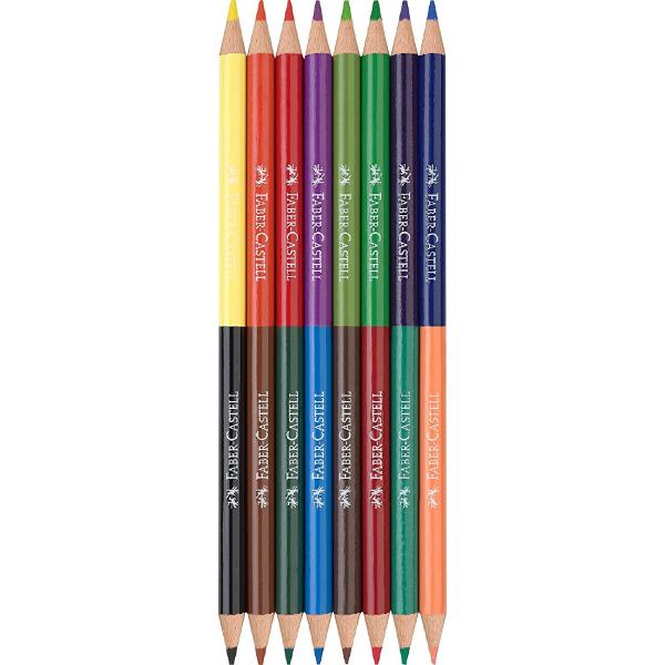 Set 8 creioane colorate bicolore