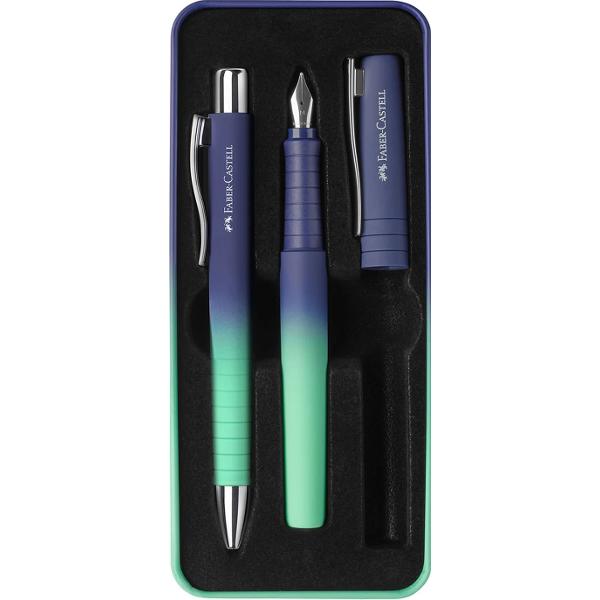 Set stilou M + Pix XB Poly Flow. Albastru-turcoaz