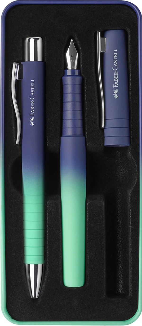 Set stilou M + Pix XB Poly Flow. Albastru-turcoaz