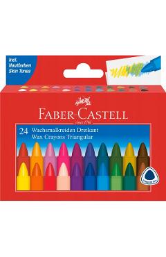 Imaginea produsului 'Creioane cerate triunghiulare 24 culori. Faber-Castell'
