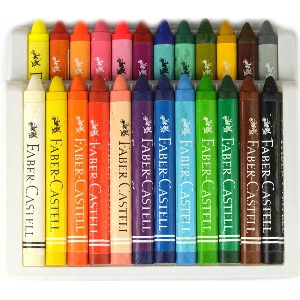 Creioane cerate triunghiulare 24 culori. Faber-Castell