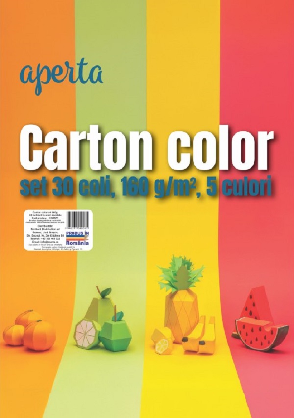 Imaginea produsului 'Carton colorat A4 mix. Set 30 coli'
