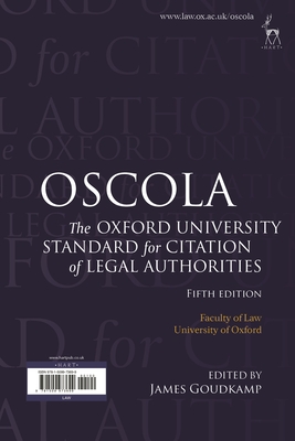 Coperta cărții 'Oscola: The Oxford University Standard for Citation of Legal Authorities - James Goudkamp'