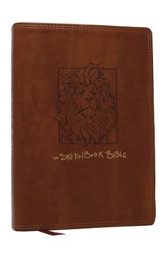 Coperta cărții 'The Sketchbook Bible: The Complete Bible with Hundreds of Illustrations (Nkjv, Brown Leathersoft, Red Letter, Comfort'