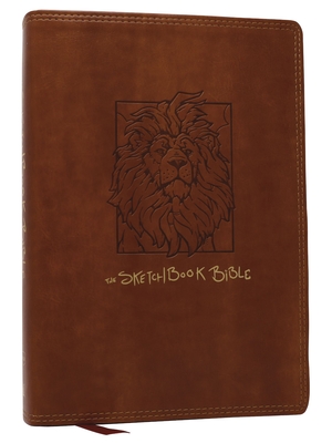 Coperta cărții 'The Sketchbook Bible: The Complete Bible with Hundreds of Illustrations (Nkjv, Brown Leathersoft, Red Letter, Comfort'
