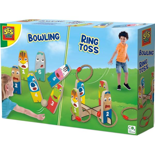 Joc de petrecere 2 in 1: Bowling. Aruncarea inelului