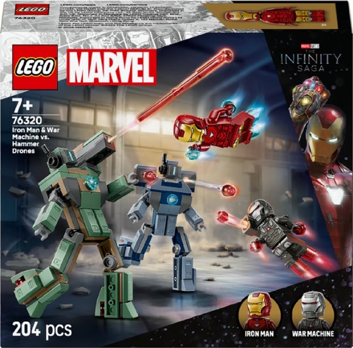 Imaginea produsului 'Lego Marvel: Iron Man și War Machine vs Dronele Hammer'