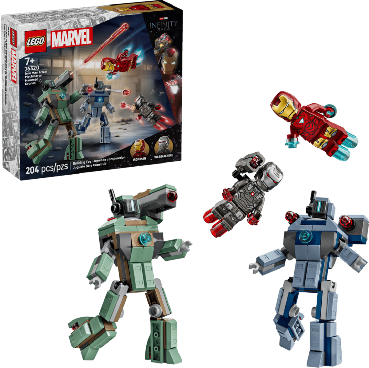 Imaginea produsului 'Lego Marvel: Iron Man și War Machine vs Dronele Hammer'