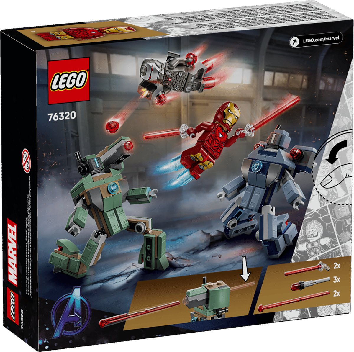 Imaginea produsului 'Lego Marvel: Iron Man și War Machine vs Dronele Hammer'