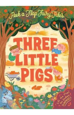Coperta cărții 'Peek a Flap Fairy Tales Three Little Pigs - Gemma Roman'