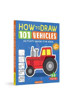 Coperta cărții 'How to Draw 101 Vehicles -'
