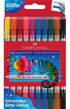 Imaginea produsului 'Carioci 10 culori glitter cu 2 capete'