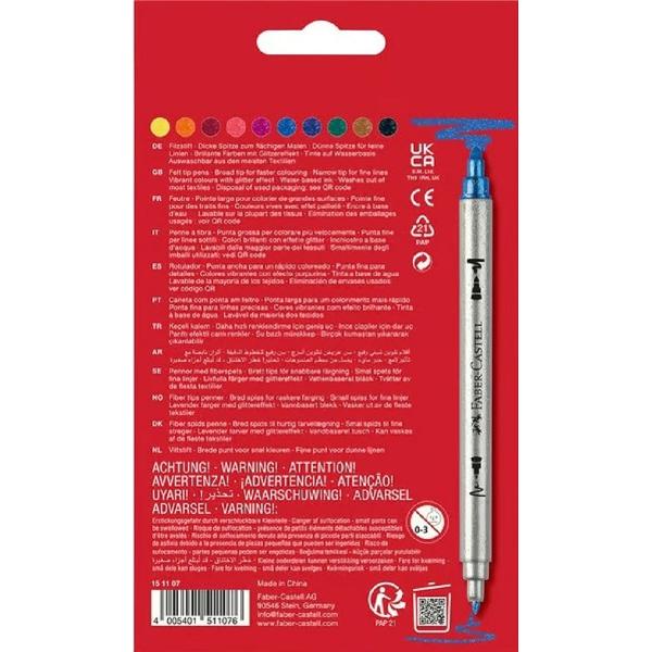 Carioci 10 culori glitter cu 2 capete