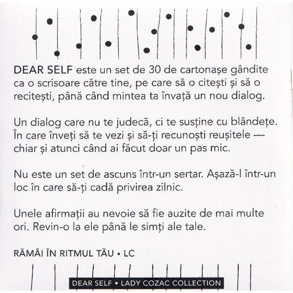 Cartonase cu arfirmatii: Dear Self