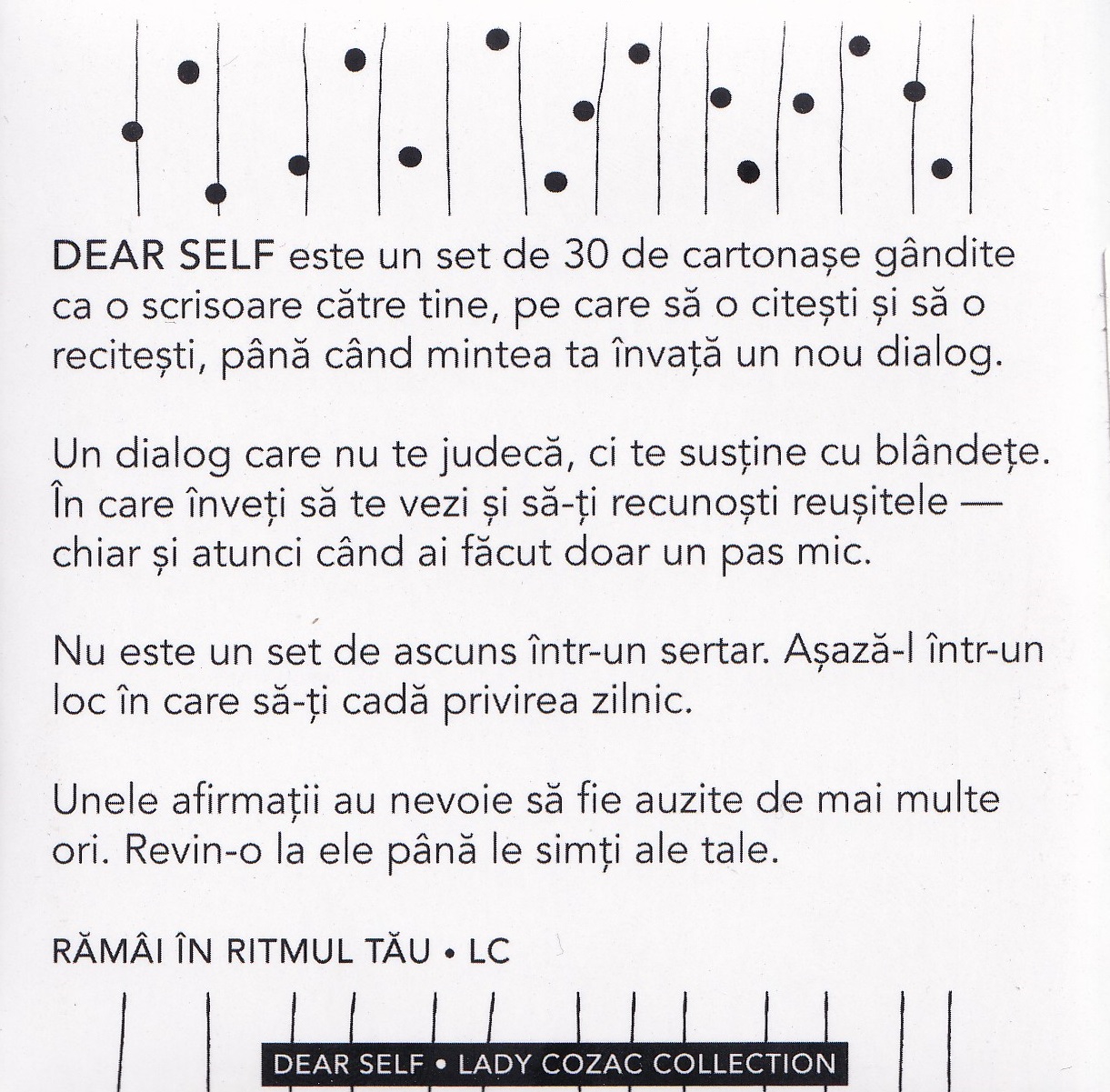 Coperta cărții 'Cartonașe cu arfirmații: Dear Self'
