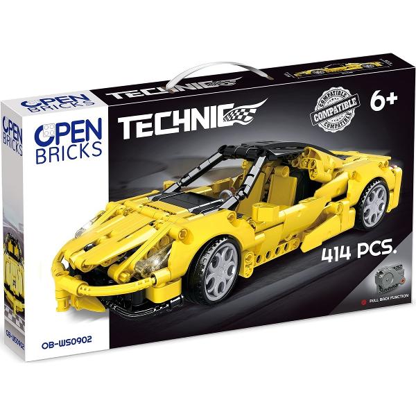 Set de constructie: Masina sport galbena