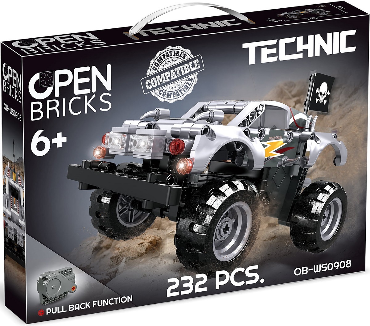 Imaginea produsului 'Set de construcție: Monster Truck argintiu'