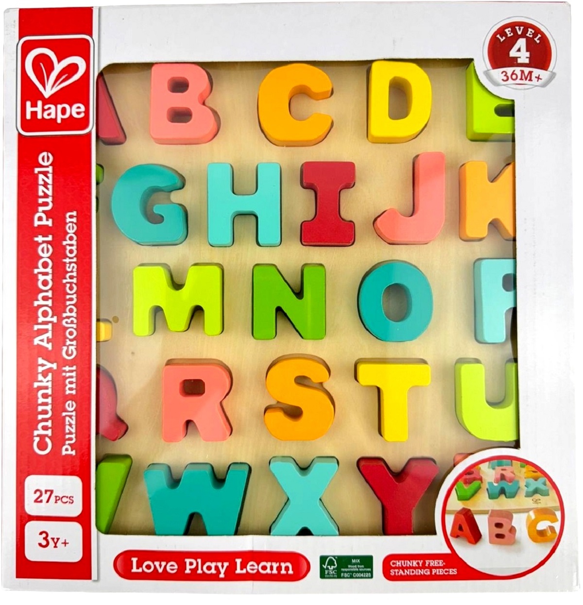 Imaginea produsului 'Puzzle din lemn: Alfabet. Litere dolofane'