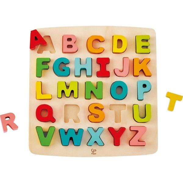 Puzzle din lemn: Alfabet. Litere dolofane