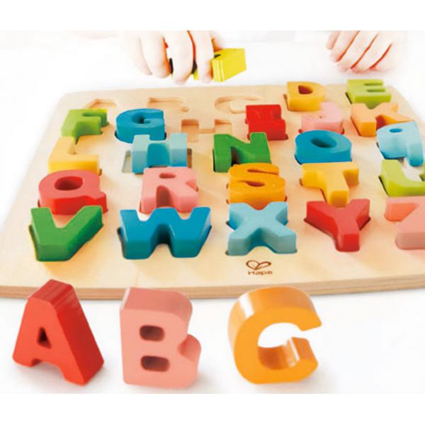 Puzzle din lemn: Alfabet. Litere dolofane