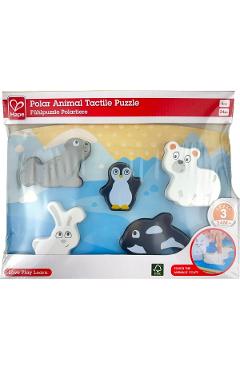 Imaginea produsului 'Puzzle din lemn tactil. Animale polare'