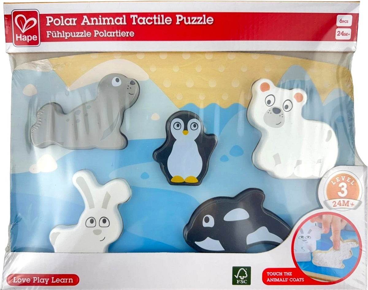 Imaginea produsului 'Puzzle din lemn tactil. Animale polare'