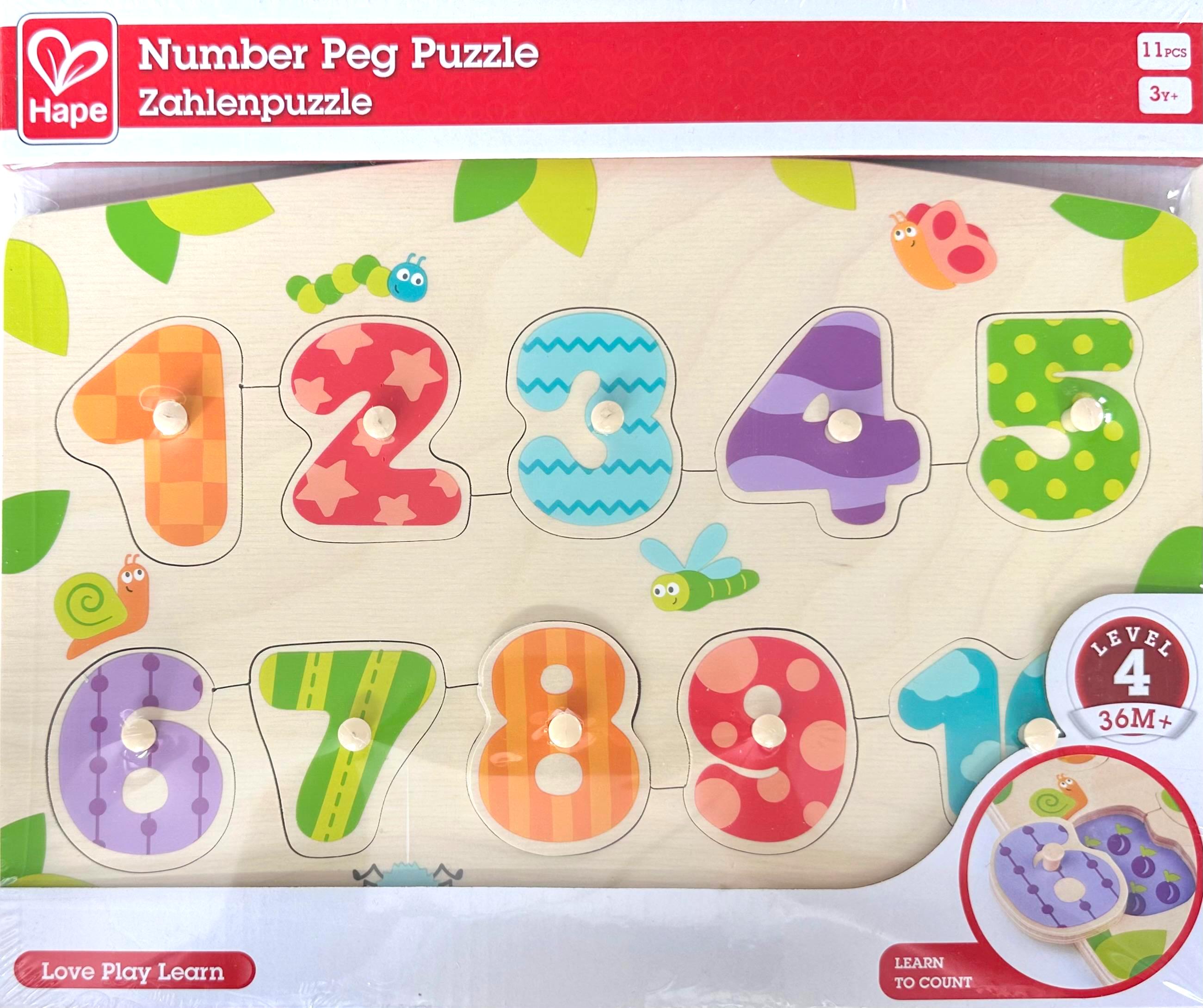Imaginea produsului 'Puzzle din lemn cu butoni: Numere'