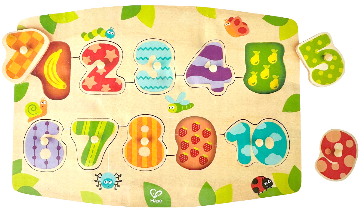 Imaginea produsului 'Puzzle din lemn cu butoni: Numere'