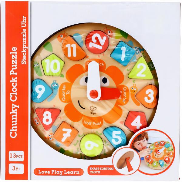 Puzzle din lemn. Ceas de jucarie